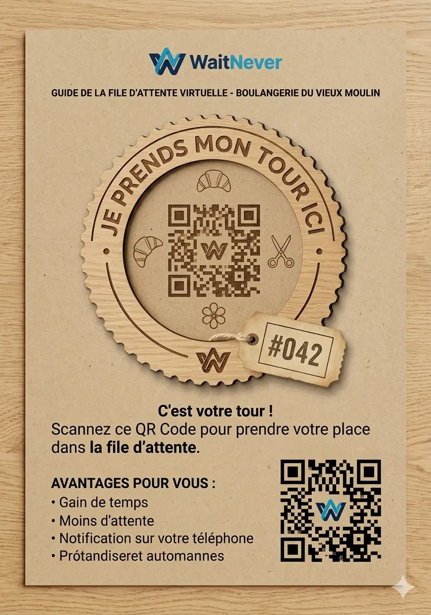 Sticker WaitNever pour Boulangeries & Coiffeurs