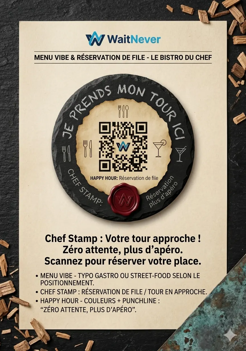 Sticker WaitNever pour Restaurants